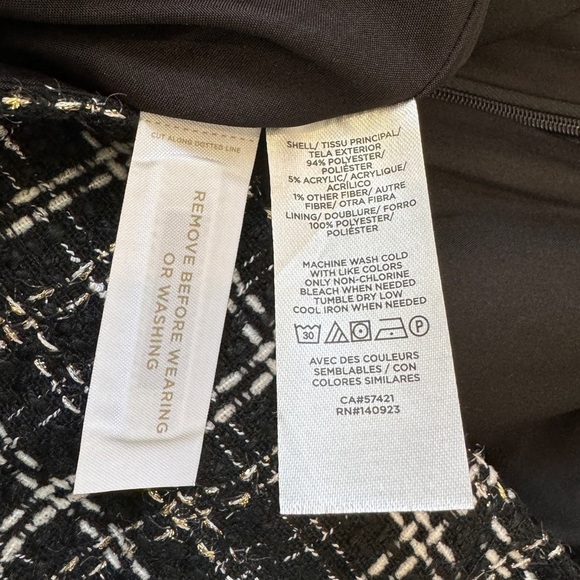 LOFT Gold Black and White Mini Skirt (Sz 0) - Picture 7 of 7